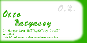 otto matyassy business card